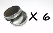 6 X 1-Oz Round Screw Top Cover Lid Survival Crafts Storage Tin Can Container NEW