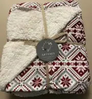 Artemis Velveteen Berber Throw/Blanket/ Reversible/ Christmas Patterns/#5