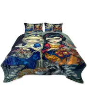 Funny Fantasy Art Alice and Snow White Coverlet