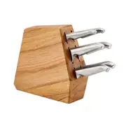 Furi Duo-Angled 7pc Knife Block Set Oak 7 Piece