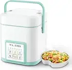 Mini Rice Cooker 2.5 Cups Uncooked, Healthy Ceramic Coating Portable Rice Cooker