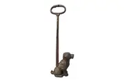 Mr Gecko Cast Iron Hand Made Doorstop Dog W/ Long Handle 50cm H