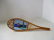 Stained Glass Snowshoe Shaped Suncatcher Loom Duck on Water 16x5 inches