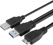 USB 3.0 A Male to Micro USB 3 Y Cable with USB Power Connect for 2.5 Mobile HDD