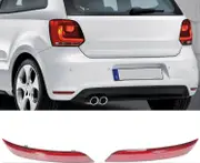 Left and Right Red Tail Light Reflector for Polo 6R 6C from 2014 Rear Light Cover Bumper Replace 6C0945105B