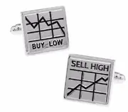 Cufflinks Buy Low Sell High Stock Silver Novelty Mens Gift Formal Business Shirt