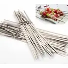 Reusable Flat Non magnetic Stainless Steel Vegetable Skewers BBQ Needle 35CM