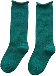 [Ewanda store] 1 Pair Cotton Knee High Socks,Breathable Rolled Edge Design Team School Socks for 1-3 Years Old Kids Girls Boys Toddlers