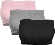 [Generic] Tube Tops for Women Crop Removable Size Bra Padded Stretchy Women Top Plus Double Strapless Bandeau Tube Top Crop Top for Women (Multicolor-2, M)