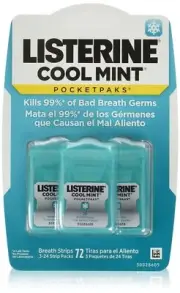 Listerine Cool Mint Pocketpaks Breath Strips Kills Bad Breath 72 Count 2 Pack