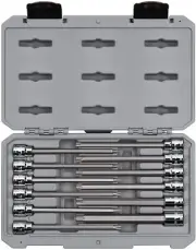 3/8 Inch Drive Long Torx Bit Socket Set with Case, 12-Piece (T10-T60)
