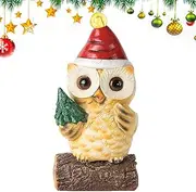 Owl Sculpture for Home - Owl Christmas Night Light,Creative Holiday Decoration, Cute Home Ornament for Patio, Living Room, Bedroom