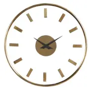 14" x 14" Round Aluminum Wall Clock with Clear Face Gold - Olivia & May