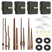 Clock Mechanism Replacement, 4 Set Quartz Clock Mechanism DIY Wall Clock, Wooden