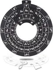 Circle of Fifths Plastic Wheel Melody Tool Music Theory Plate Learning Tool Chord Series Table Aluminum Alloy Melody Tool Fifth Degree Circle Staff Learning Tool