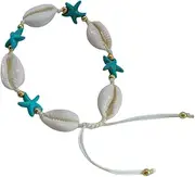 [Xiao Hua] Shell Woven Bracelet Anklets for Women Boho Anklet Bracelet Beach Foot Jewelry for Party(Style G), 7.48-12.59inch, shell
