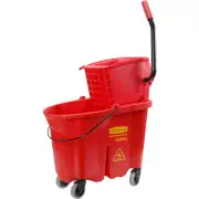Rubbermaid FG758888RED 35 qt Red Wave Brake® Mop Bucket and Wringer