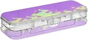 [Amooorous] Purple Fluorescent Cool Flame Designed Plastic Box For Pencils Double Layer Pencil Container For Craft Art With Snap-Tight Lid