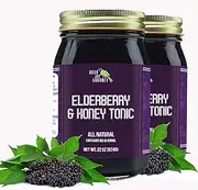 Green Jay Gourmet Elderberry Tonic – All Natural Elderberry Syrup – Elderberry Immune Support for Kids & Adults – Powerful Elderberry & Honey Blend – Sambucus Elderberry Syrup – 44 Ounces