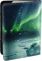 [JEJEA] Northern Lights Polar Bear Print Travel Organizer Credit Cards Case Passport BookPassport Holder Cover Wallet forTraveling,, Black, One Size