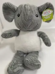 Spark Create Imagine GRAY ELEPHANT 14" Plush Rattle Stuffed Knit Soft NWT