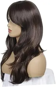 TOVINANNA Woman Hair Cover Ladies Wigs Lady Hair Wig Long Curly Hair Wig Fashion Wig Curly Wig Curly Human Hair Wigs Wig with Bangs Human Hair Woman Hair Wig Fahion Wig for Woman Brown