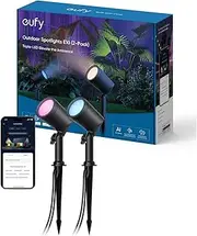 eufy Outdoor Spotlights E10, 2-Pack, Smart Wired RGBWW LED Landscape Lights, 500lm, IP65 Waterproof for Yard, Work with Alexa, Endless AI Light Themes for Christmas, Halloween, Link with Cameras
