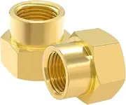 Hooshing 2PCS Brass Pipe Fitting 3/4" NPT Female to 1/2" NPT Female Thread Reducing Coupling Adapter