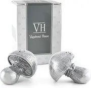 Vagabond House Pewter Mushroom Salt and Pepper Shaker Set 2.5" Tall