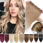 One piece 100% Remy Clip in Real Human Hair Extensions 3/4 Full Head Weft ombre