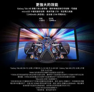 嚴選福利SAMSUNG Galaxy Tab A8 SM-X200 10.5吋平板電腦4+64GB頂規版10.吋四顆喇叭