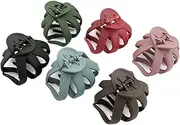 UTENEW Set of 6 Medium Hair Claw Clips No-Slip Grip Octopus Jaw Clips Matte Thick Hair Clips, Women Girl Daily Hairstyle Accessories