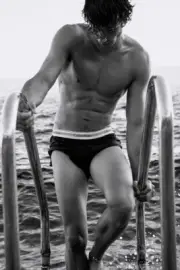 [K284] Handsome Man Cute Male Model Showing Off Body Physique Art Photography