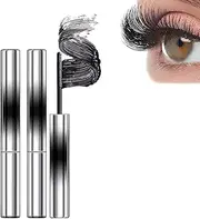 Iron Wand Mascara, Waterproof adjustable Mascara, 3D Curling Eyelash, Natural Volume Length, Long Lasting Smudge-Proof No Flaking Tint, No Clumping, Black Tubing Metal Wand, Added Fiber (2)