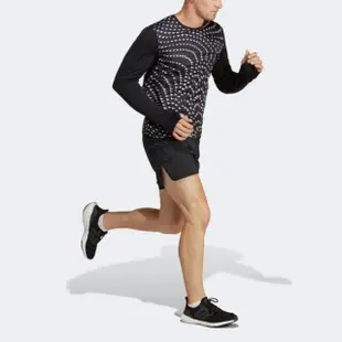【adidas 愛迪達】OTR Cooler SH 男 短褲 運動 慢跑 路跑 反光 修身 輕質 吸濕排汗 黑(HN0791)