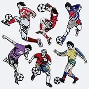 Bundle 6 Pack Cute Football Team Iron On Patch, Soccer Stars Decorative Embroidered Patch Sticker for Backpacks Jeans Jacket Bags