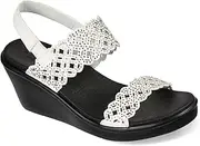 [Skechers] Women's Rumble on-Sassy DayZ Wedge Sandal