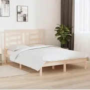 Solid Wood Bed Frame, Pine Beds, Metal Bedframe with Slats, Queen Size for Bedroom, No Mattress, Wooden Frame, Platform Bed