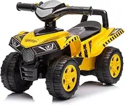 Tonka: Quad Push Car - Yellow - Foot-to-Floor Ride-On Toy, 4 Wheeled ATV Vehicle, Reastic Engine Sound, Walker Handle, Licensed, Toddlers & Kids 12mo+