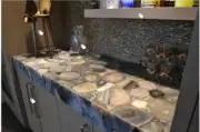 Gray Agate Dining Kitchen Countertop Agate Console Table Natural Agate Stone Dec