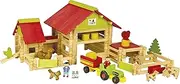 Jeujura-8059 Large Farm with Tractor and Animals - 220 Pieces, 8059, Multi-Coloured