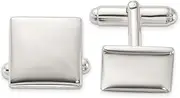 [JewelryWeb] 925 Sterling Silver Polished Square Cuff Links 14.7x14.7mm Wide