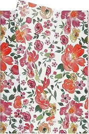 Hjvvr Flower Tissue Paper,20sheets Red Colorful Gift Wrapping Paper,50x35cm Patterned Tissue for Birthday Wedding Party