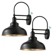 2-Pack Dusk to Dawn Outdoor Barn Lights, Black Classic Industrial Wall Sconce...