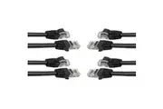 4PK Cruxtec 10m CAT6 RJ45 Network Lead Cable LAN Ethernet Internet Router Black