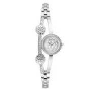 Guess Bejewelled Chloe Bejewelled Silver-Tone Floral Bangle Women's Watch GW0756L1
