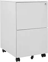 2-Drawer Mobile File Cabinet Under Office Desk, Metal Filing Cabinet for Home Office, Small Rolling File Cabinet, Printer Stand, Light Grey 39x45x67 cm