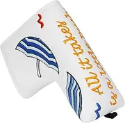 [Big Teeth] Golf Putter Covers Blade, Summer Beach Putter Cover Blade Funny, Blade Putter Cover Magnetic Fit Scotty Cameron Ping Taylormade White and Orange