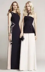 [NEW] BCBG Black Co MALIK Color-Blocked Open-Back Gown Size 6 $568