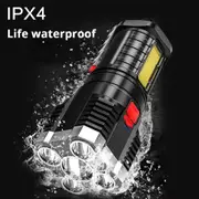 Danoz Outdoors - 5LED High Power Led Flashlights Rechargeable Camping Spotlight with Side Light 3 Lighting Modes for Camping Adventure Outdoor